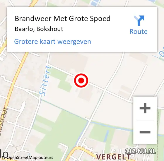 Locatie op kaart van de 112 melding: Brandweer Met Grote Spoed Naar Baarlo, Bokshout op 20 juni 2021 21:49