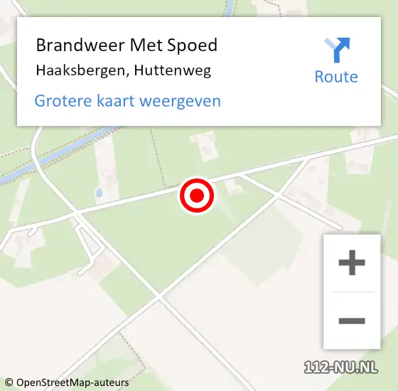 Locatie op kaart van de 112 melding: Brandweer Met Spoed Naar Haaksbergen, Huttenweg op 20 juni 2021 22:55