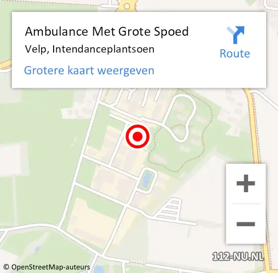 Locatie op kaart van de 112 melding: Ambulance Met Grote Spoed Naar Velp, Intendanceplantsoen op 20 juni 2021 23:44