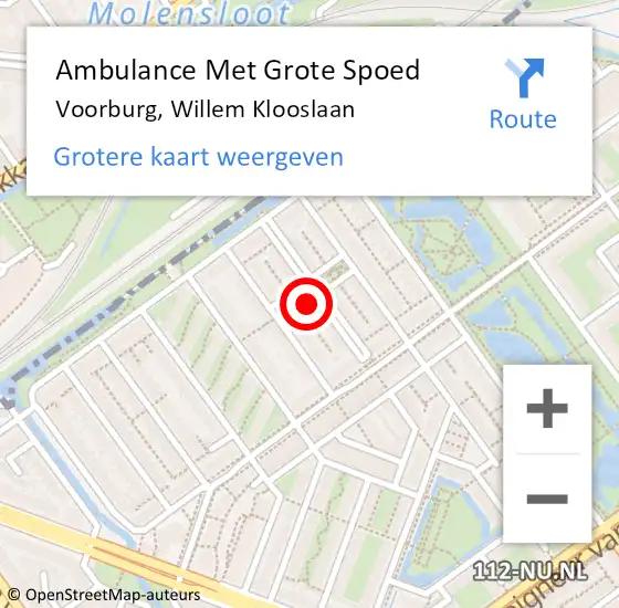 Locatie op kaart van de 112 melding: Ambulance Met Grote Spoed Naar Voorburg, Willem Klooslaan op 20 juni 2021 23:46