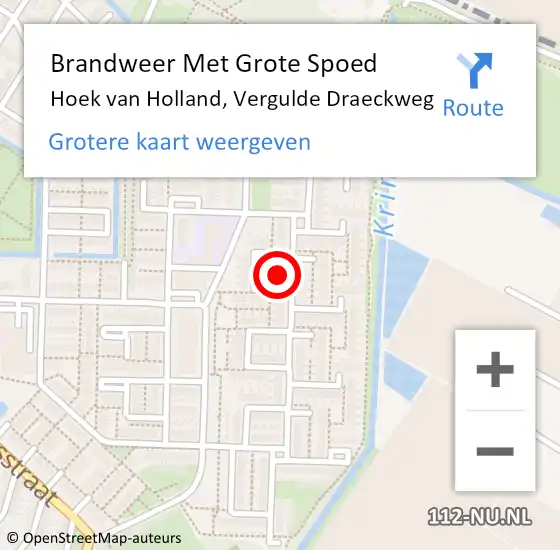 Locatie op kaart van de 112 melding: Brandweer Met Grote Spoed Naar Hoek van Holland, Vergulde Draeckweg op 21 juni 2021 00:04