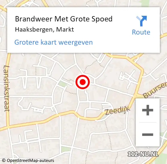 Locatie op kaart van de 112 melding: Brandweer Met Grote Spoed Naar Haaksbergen, Markt op 21 juni 2021 00:21