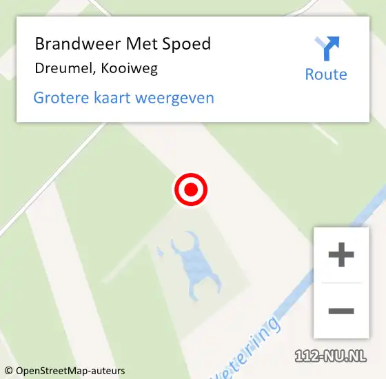 Locatie op kaart van de 112 melding: Brandweer Met Spoed Naar Dreumel, Kooiweg op 21 juni 2021 00:27