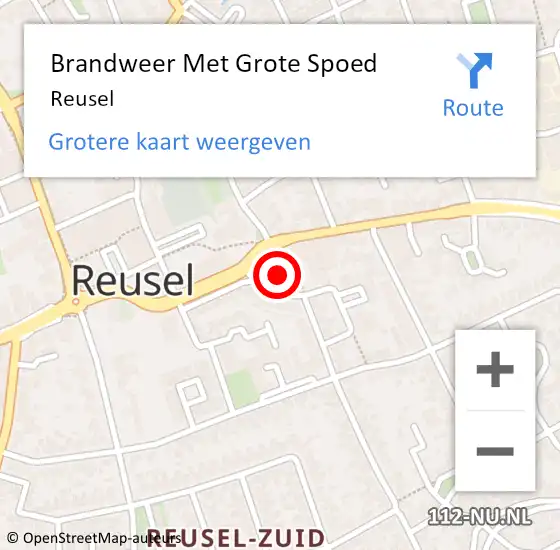 Locatie op kaart van de 112 melding: Brandweer Met Grote Spoed Naar Reusel op 13 juni 2014 22:21