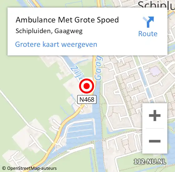 Locatie op kaart van de 112 melding: Ambulance Met Grote Spoed Naar Schipluiden, Gaagweg op 21 juni 2021 02:33