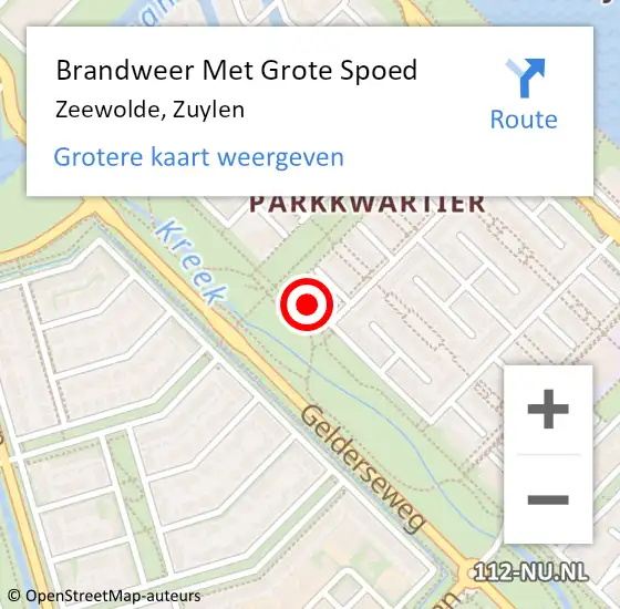 Locatie op kaart van de 112 melding: Brandweer Met Grote Spoed Naar Zeewolde, Zuylen op 21 juni 2021 03:19