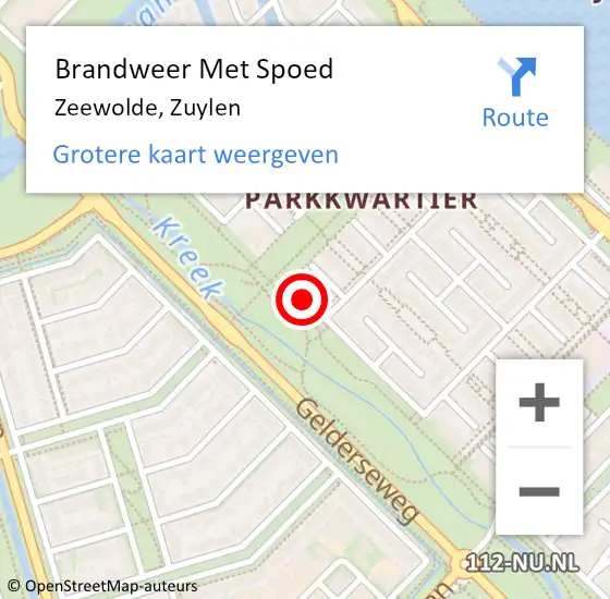 Locatie op kaart van de 112 melding: Brandweer Met Spoed Naar Zeewolde, Zuylen op 21 juni 2021 03:53