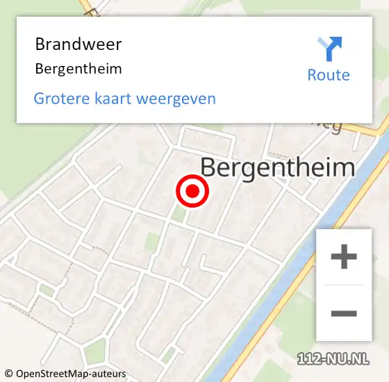 Locatie op kaart van de 112 melding: Brandweer Bergentheim op 13 juni 2014 22:36