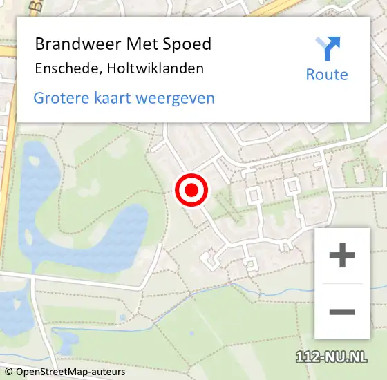 Locatie op kaart van de 112 melding: Brandweer Met Spoed Naar Enschede, Holtwiklanden op 21 juni 2021 05:04