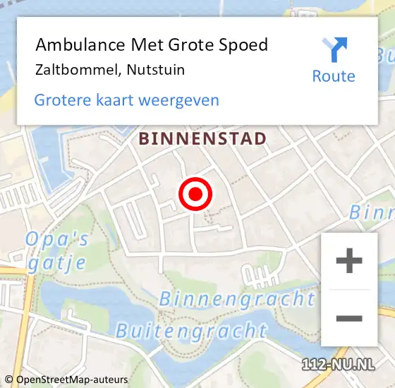 Locatie op kaart van de 112 melding: Ambulance Met Grote Spoed Naar Zaltbommel, Nutstuin op 21 juni 2021 07:22