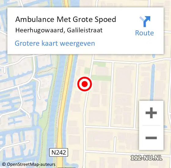 Locatie op kaart van de 112 melding: Ambulance Met Grote Spoed Naar Heerhugowaard, Galileistraat op 21 juni 2021 07:25