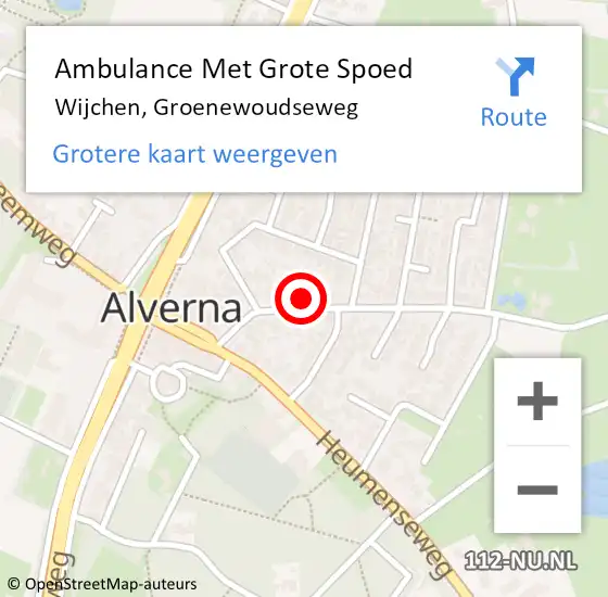 Locatie op kaart van de 112 melding: Ambulance Met Grote Spoed Naar Wijchen, Groenewoudseweg op 21 juni 2021 07:55