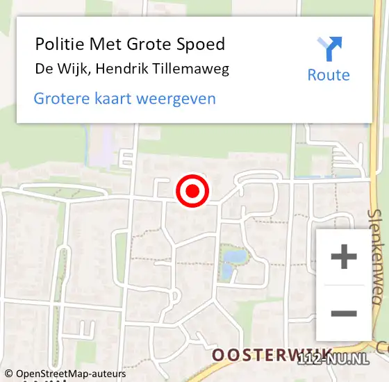 Locatie op kaart van de 112 melding: Politie Met Grote Spoed Naar De Wijk, Hendrik Tillemaweg op 21 juni 2021 08:00