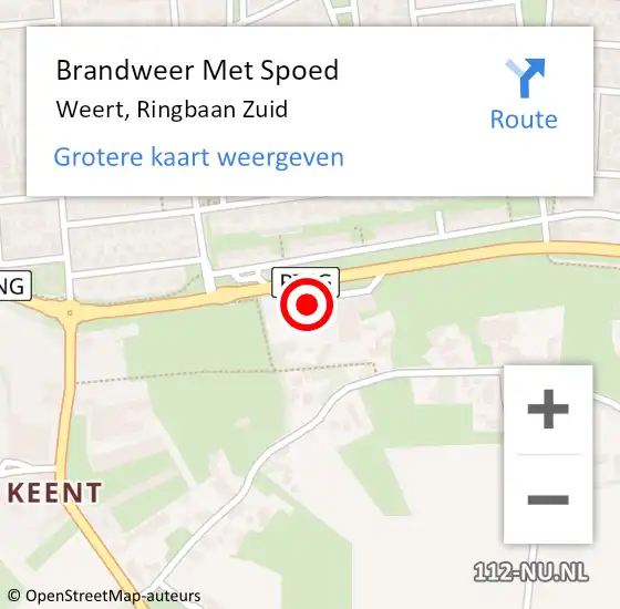 Locatie op kaart van de 112 melding: Brandweer Met Spoed Naar Weert, Ringbaan Zuid op 21 juni 2021 08:04