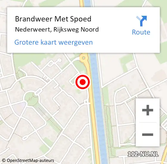 Locatie op kaart van de 112 melding: Brandweer Met Spoed Naar Nederweert, Rijksweg Noord op 21 juni 2021 08:14