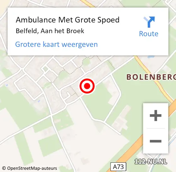 Locatie op kaart van de 112 melding: Ambulance Met Grote Spoed Naar Belfeld, Aan het Broek op 21 juni 2021 08:25