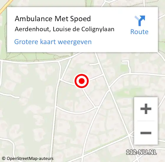 Locatie op kaart van de 112 melding: Ambulance Met Spoed Naar Aerdenhout, Louise de Colignylaan op 21 juni 2021 08:29