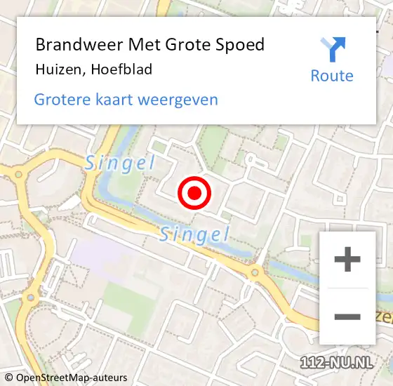 Locatie op kaart van de 112 melding: Brandweer Met Grote Spoed Naar Huizen, Hoefblad op 21 juni 2021 08:38