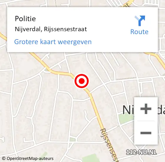 Locatie op kaart van de 112 melding: Politie Nijverdal, Rijssensestraat op 21 juni 2021 08:43