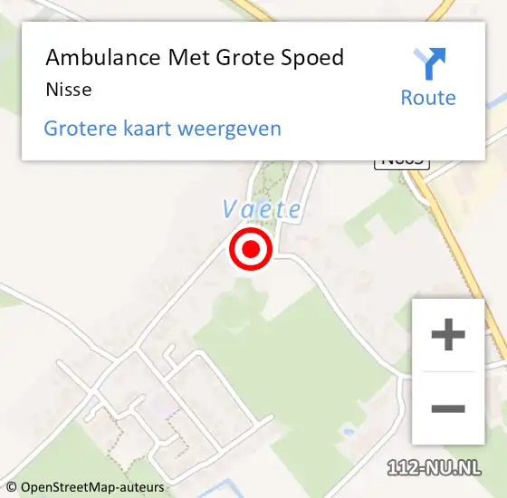 Locatie op kaart van de 112 melding: Ambulance Met Grote Spoed Naar Nisse op 21 juni 2021 08:45