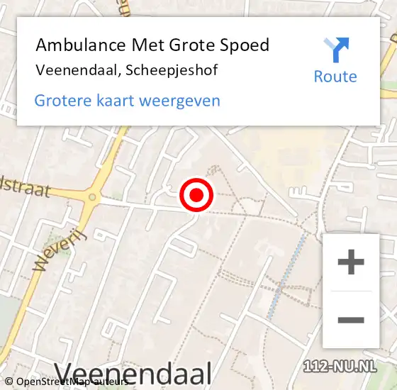 Locatie op kaart van de 112 melding: Ambulance Met Grote Spoed Naar Veenendaal, Scheepjeshof op 21 juni 2021 08:52