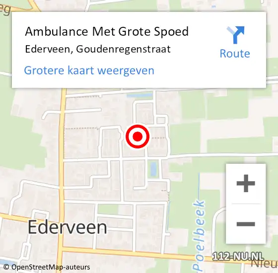 Locatie op kaart van de 112 melding: Ambulance Met Grote Spoed Naar Ederveen, Goudenregenstraat op 21 juni 2021 09:01