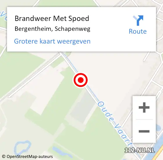 Locatie op kaart van de 112 melding: Brandweer Met Spoed Naar Bergentheim, Schapenweg op 13 juni 2014 23:00