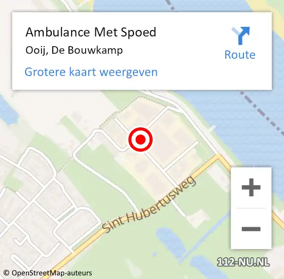 Locatie op kaart van de 112 melding: Ambulance Met Spoed Naar Ooij, De Bouwkamp op 21 juni 2021 09:16