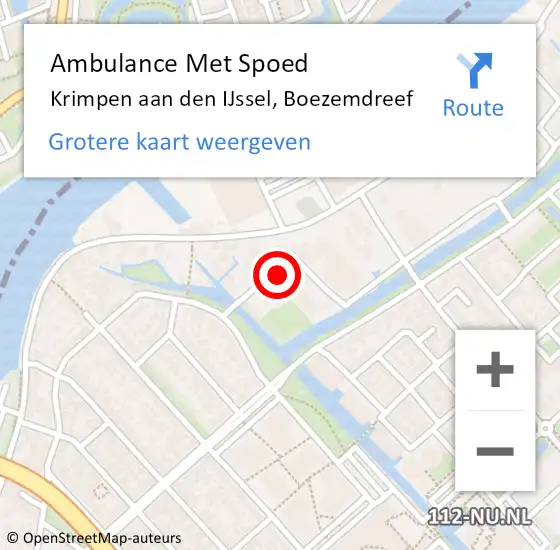 Locatie op kaart van de 112 melding: Ambulance Met Spoed Naar Krimpen aan den IJssel, Boezemdreef op 21 juni 2021 09:37