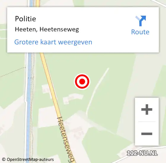 Locatie op kaart van de 112 melding: Politie Heeten, Heetenseweg op 21 juni 2021 09:37