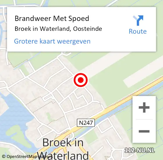 Locatie op kaart van de 112 melding: Brandweer Met Spoed Naar Broek in Waterland, Oosteinde op 21 juni 2021 09:56