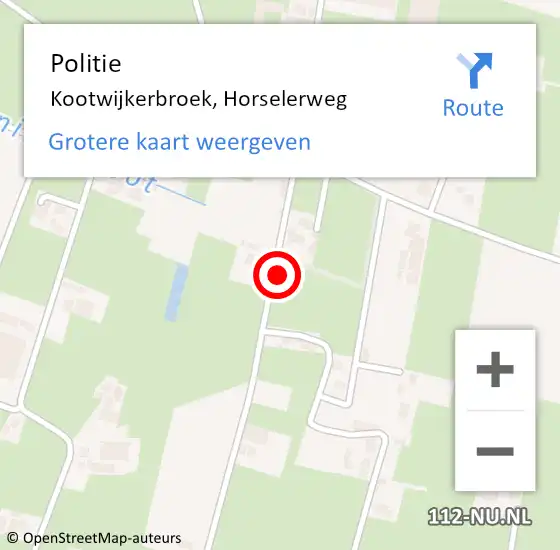 Locatie op kaart van de 112 melding: Politie Kootwijkerbroek, Horselerweg op 21 juni 2021 09:59