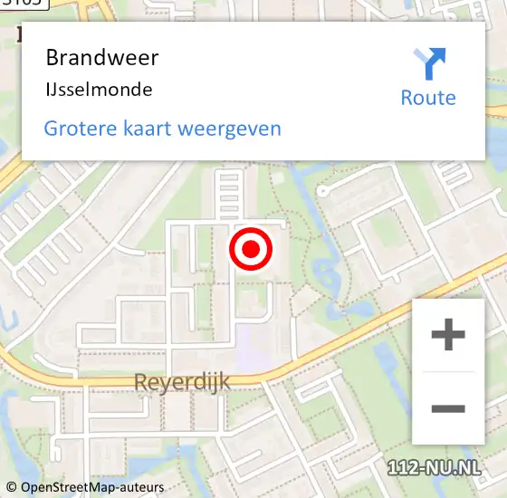 Locatie op kaart van de 112 melding: Brandweer IJsselmonde op 21 juni 2021 10:02