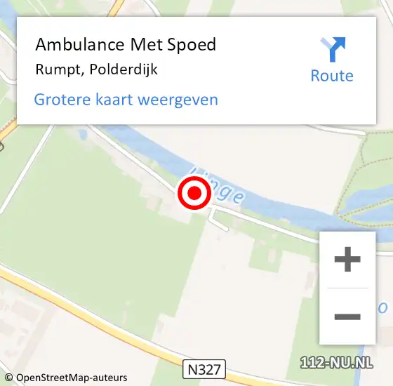 Locatie op kaart van de 112 melding: Ambulance Met Spoed Naar Rumpt, Polderdijk op 21 juni 2021 10:21