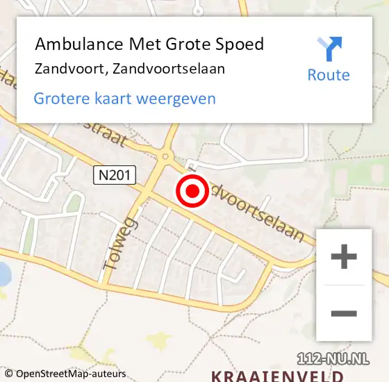 Locatie op kaart van de 112 melding: Ambulance Met Grote Spoed Naar Zandvoort, Zandvoortselaan op 21 juni 2021 10:39