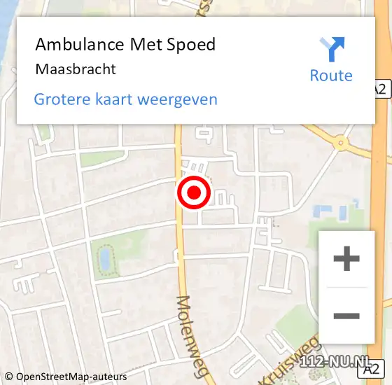 Locatie op kaart van de 112 melding: Ambulance Met Spoed Naar Maasbracht op 21 juni 2021 10:42