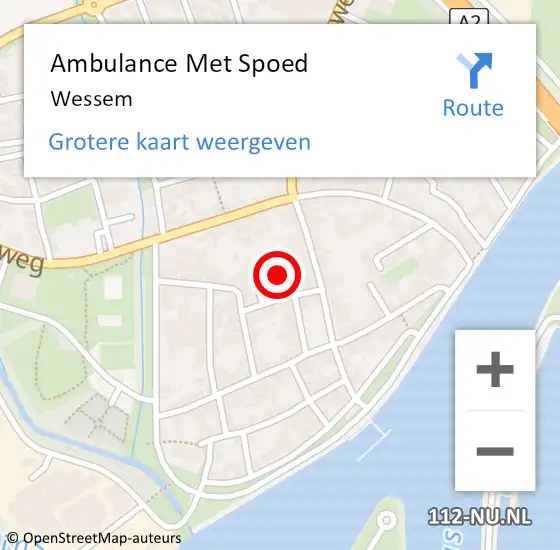 Locatie op kaart van de 112 melding: Ambulance Met Spoed Naar Wessem op 21 juni 2021 10:46