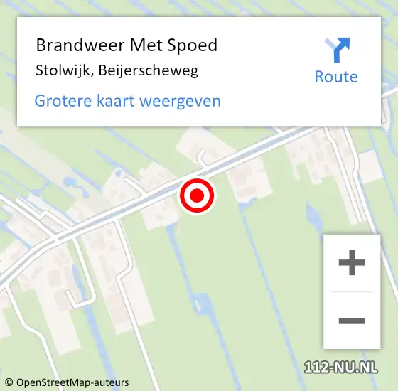 Locatie op kaart van de 112 melding: Brandweer Met Spoed Naar Stolwijk, Beijerscheweg op 21 juni 2021 12:03