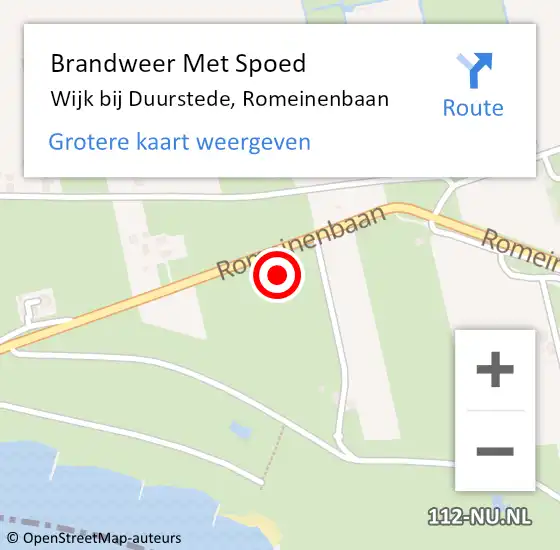 Locatie op kaart van de 112 melding: Brandweer Met Spoed Naar Wijk bij Duurstede, Romeinenbaan op 21 juni 2021 12:08