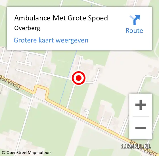 Locatie op kaart van de 112 melding: Ambulance Met Grote Spoed Naar Overberg op 21 juni 2021 12:16