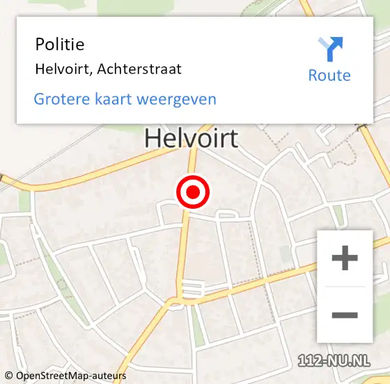 Locatie op kaart van de 112 melding: Politie Helvoirt, Achterstraat op 21 juni 2021 12:21