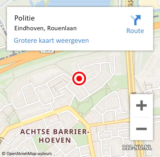 Locatie op kaart van de 112 melding: Politie Eindhoven, Rouenlaan op 21 juni 2021 12:25