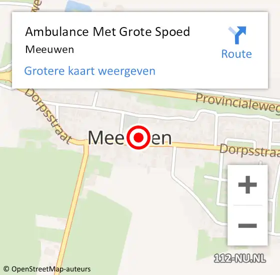 Locatie op kaart van de 112 melding: Ambulance Met Grote Spoed Naar Meeuwen op 21 juni 2021 12:33