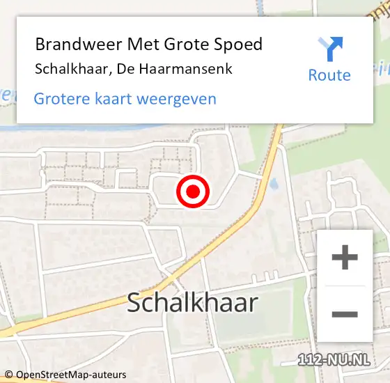 Locatie op kaart van de 112 melding: Brandweer Met Grote Spoed Naar Schalkhaar, De Haarmansenk op 21 juni 2021 12:34