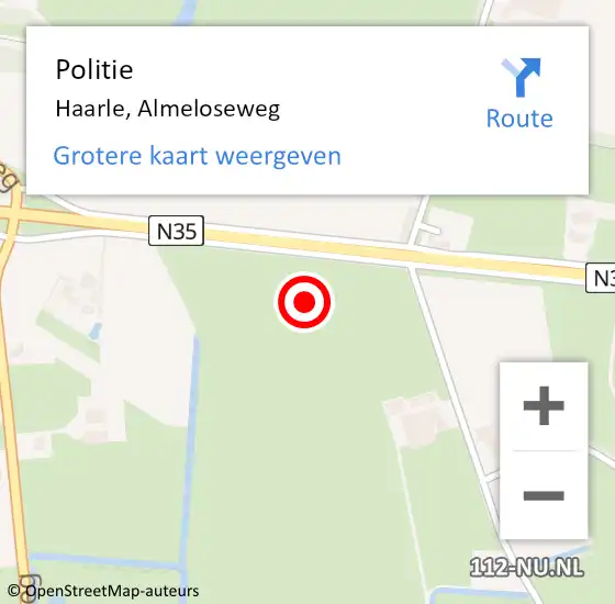 Locatie op kaart van de 112 melding: Politie Haarle, Almeloseweg op 21 juni 2021 13:38