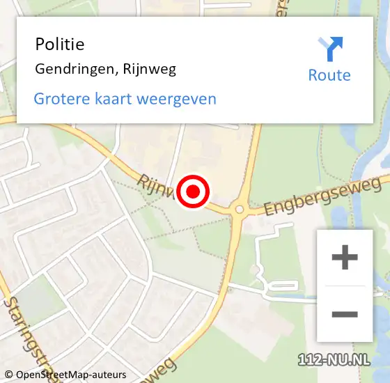 Locatie op kaart van de 112 melding: Politie Gendringen, Rijnweg op 21 juni 2021 13:38