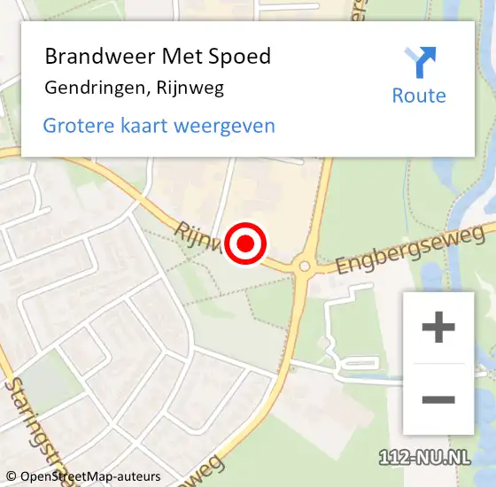 Locatie op kaart van de 112 melding: Brandweer Met Spoed Naar Gendringen, Rijnweg op 21 juni 2021 13:47