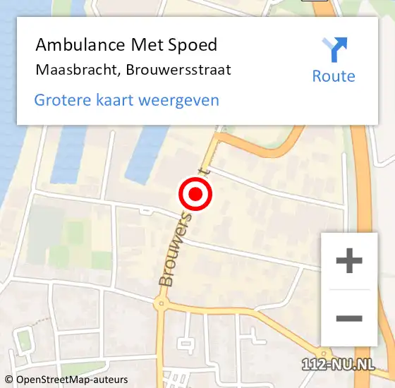 Locatie op kaart van de 112 melding: Ambulance Met Spoed Naar Maasbracht, Brouwersstraat op 21 juni 2021 14:22