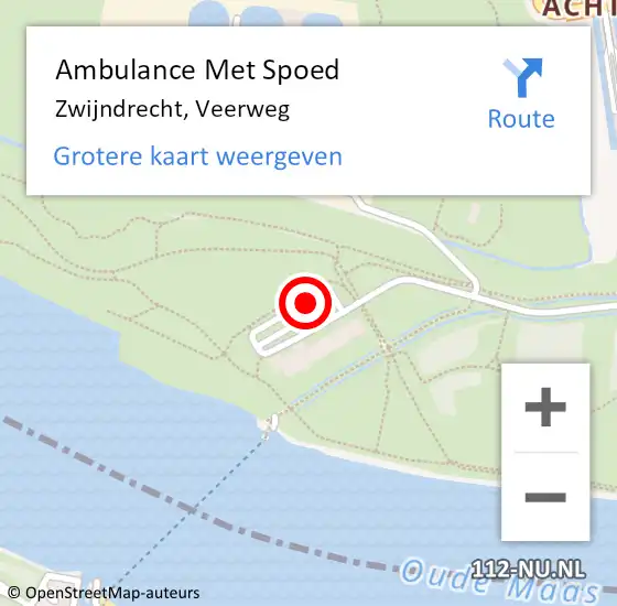 Locatie op kaart van de 112 melding: Ambulance Met Spoed Naar Zwijndrecht, Veerweg op 21 juni 2021 14:35