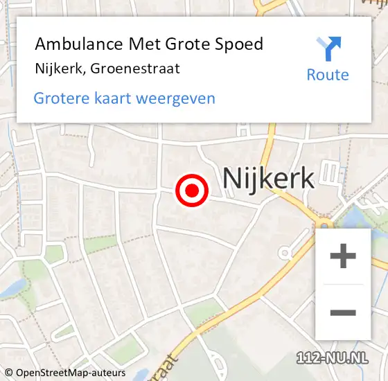 Locatie op kaart van de 112 melding: Ambulance Met Grote Spoed Naar Nijkerk, Groenestraat op 21 juni 2021 14:50